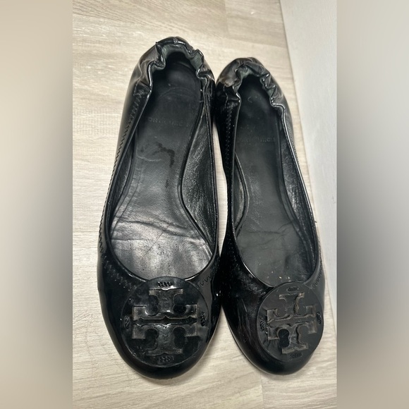 Tory Burch Minnie Travel Ballet black Flats women Sz 5